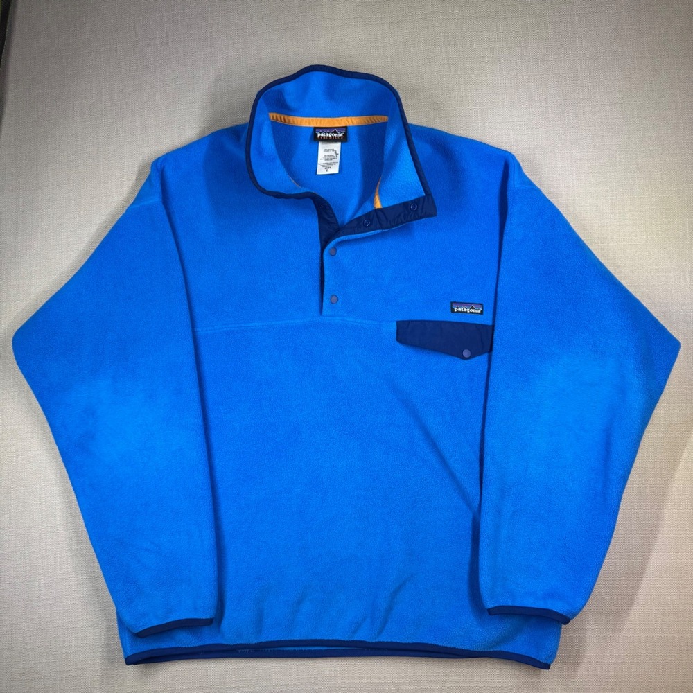 Patagonia Mens Synchilla Snap-T Fleece Pullover Blue Size XL